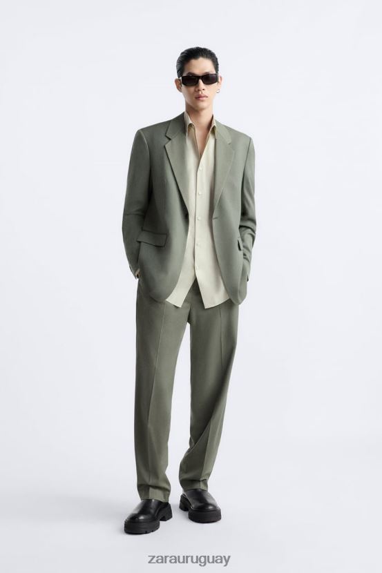Zara chaqueta de traje hombres H6RHL21146 verde ropa