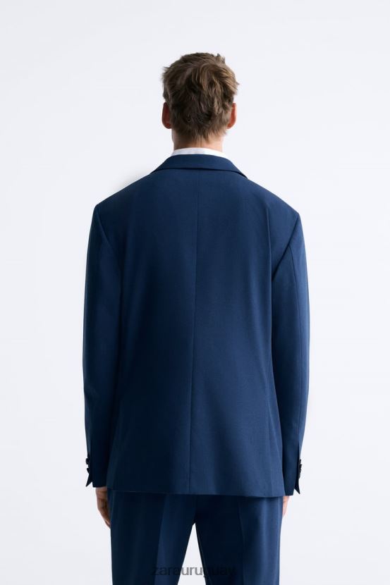 Zara traje de pata de gallo hombres H6RHL21165 azulado ropa