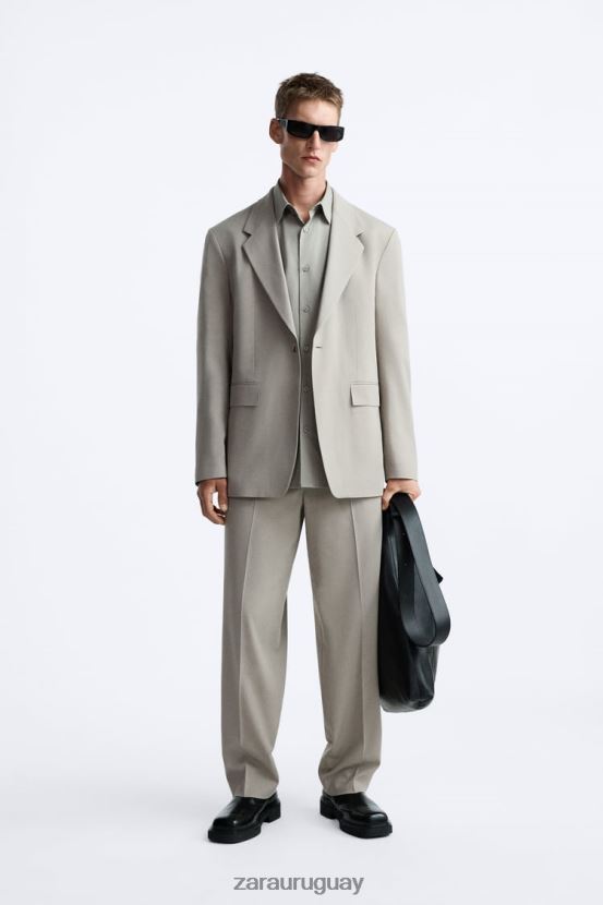 Zara traje relajado hombres H6RHL21161 visón ropa