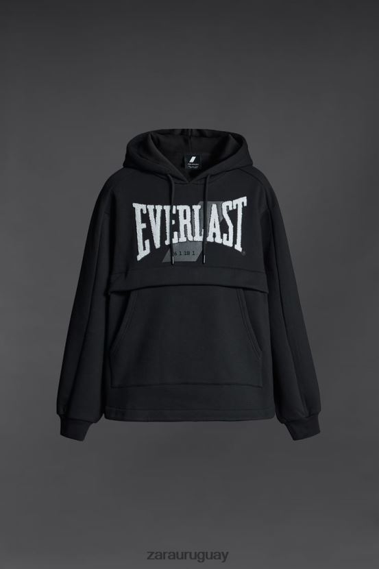 Zara sudadera con capucha everlast hombres H6RHL21048 negro ropa