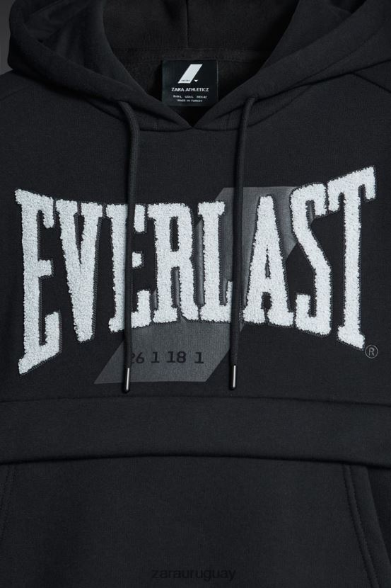 Zara sudadera con capucha everlast hombres H6RHL21048 negro ropa