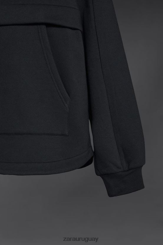 Zara sudadera con capucha everlast hombres H6RHL21048 negro ropa