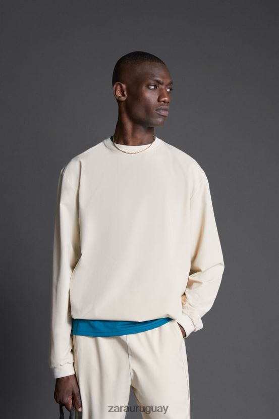 Zara sudadera de entrenamiento técnico hombres H6RHL21078 crudo ropa