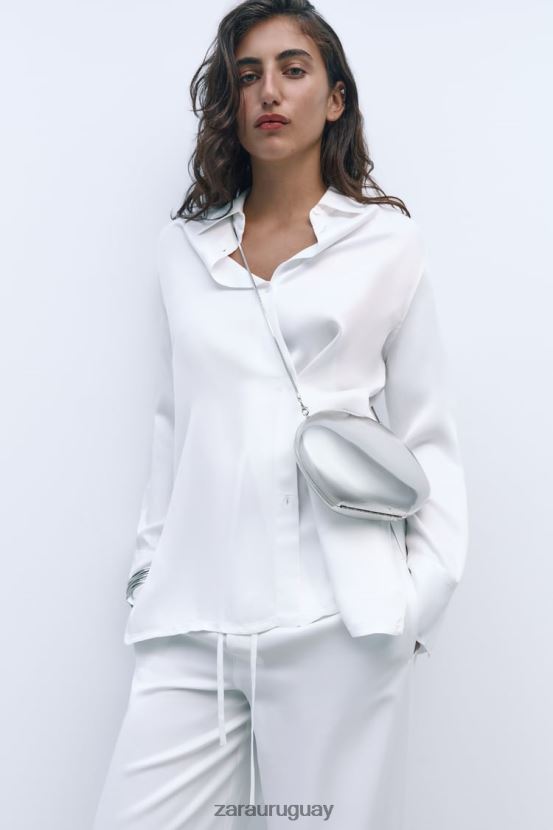 Zara bolsa de caja metálica mujer H6RHL2748 plata accesorios