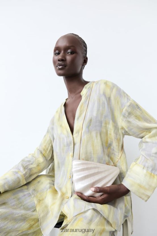 Zara bolso tipo caja con perlas artificiales mujer H6RHL2755 blanco accesorios