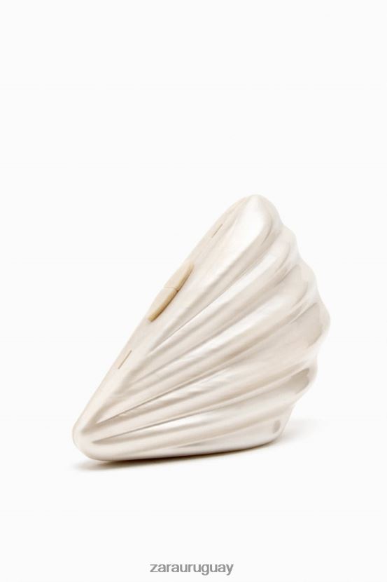 Zara bolso tipo caja con perlas artificiales mujer H6RHL2755 blanco accesorios
