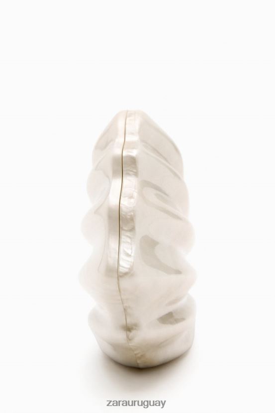 Zara bolso tipo caja con perlas artificiales mujer H6RHL2755 blanco accesorios
