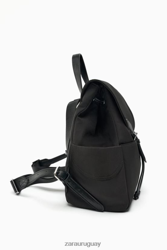 Zara mochila de tela mujer H6RHL2747 negro accesorios