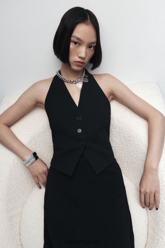 Zara collar con eslabones de monedas mujer H6RHL2764 plata accesorios