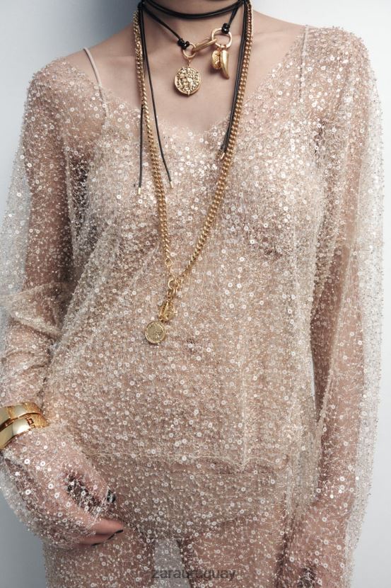 Zara pack de collares de monedas mujer H6RHL2765 dorado accesorios