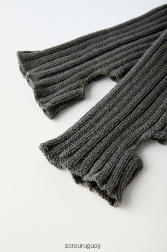 Zara calentadores de piernas de punto mujer H6RHL21511 gris antracita accesorios