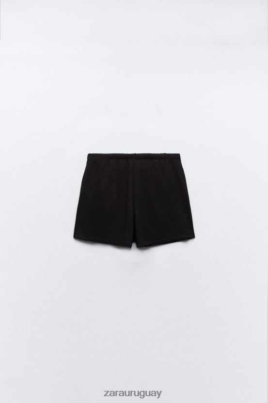 Zara pantalones cortos de punto mujer H6RHL2606 negro ropa