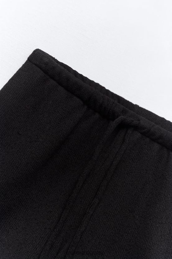 Zara pantalones cortos de punto mujer H6RHL2606 negro ropa