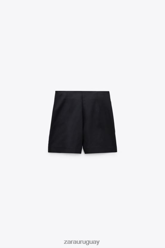 Zara shorts a la cintura mujer H6RHL2626 negro ropa