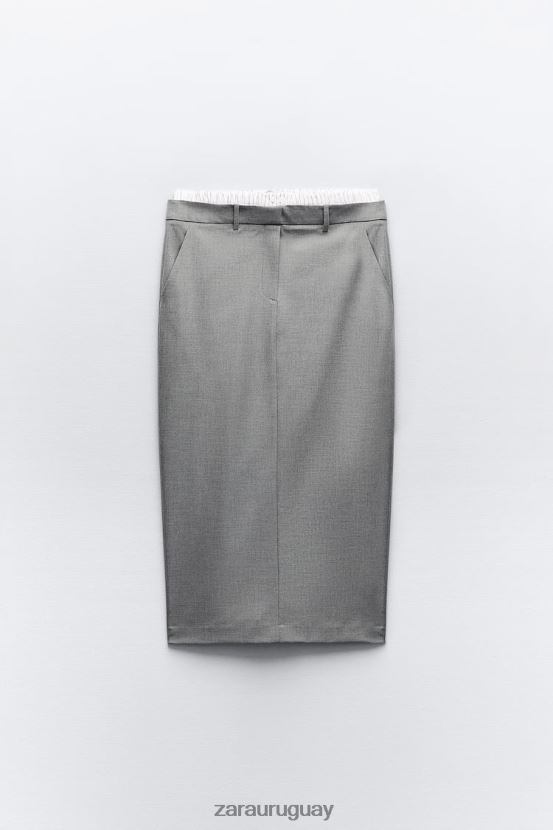 Zara falda boxer mixta mujer H6RHL2630 gris ropa