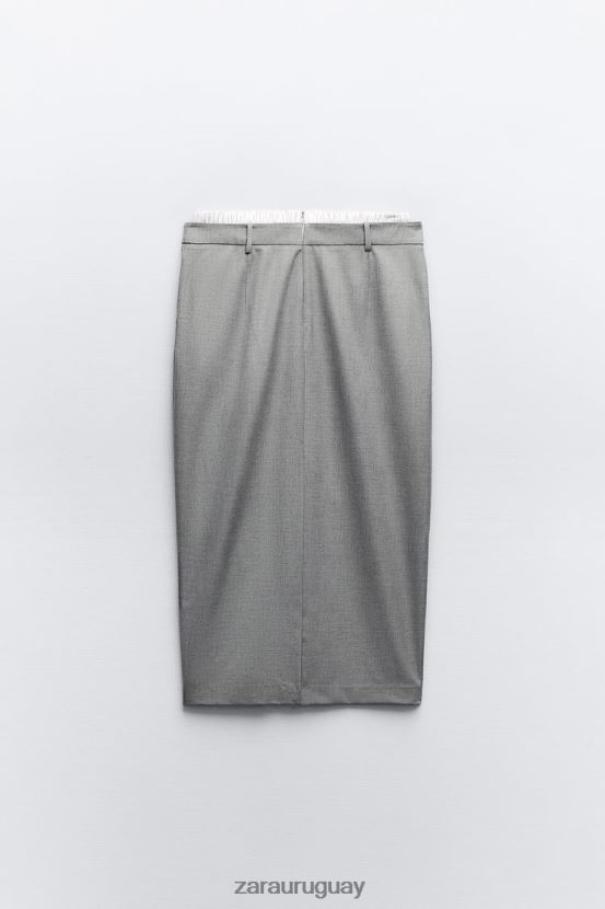 Zara falda boxer mixta mujer H6RHL2630 gris ropa