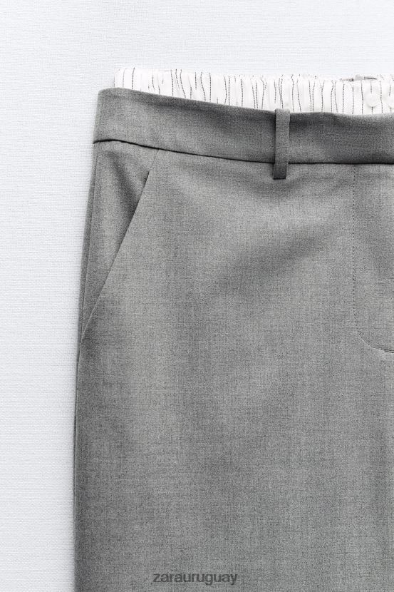 Zara falda boxer mixta mujer H6RHL2630 gris ropa