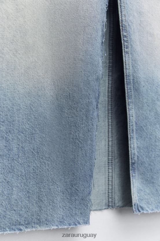 Zara falda larga de mezclilla trf mujer H6RHL2676 azul ropa