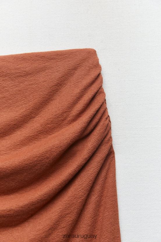 Zara falda larga rustica mujer H6RHL2723 terracota ropa
