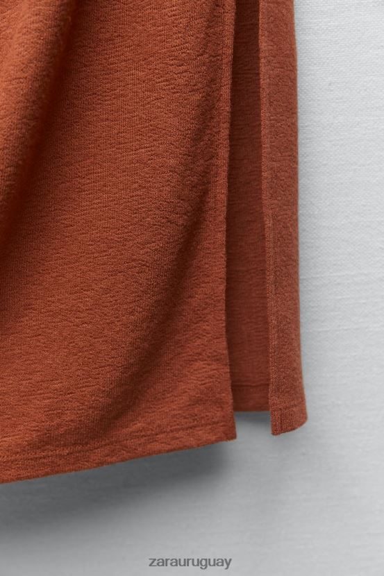 Zara falda larga rustica mujer H6RHL2723 terracota ropa
