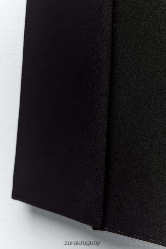 Zara falda midi con tiras mujer H6RHL2690 negro ropa