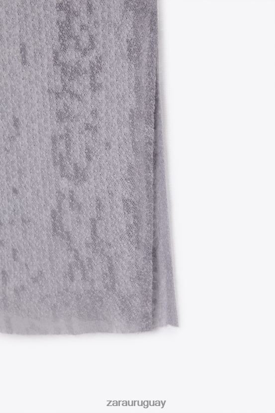 Zara falda midi de lentejuelas mujer H6RHL2648 gris ropa