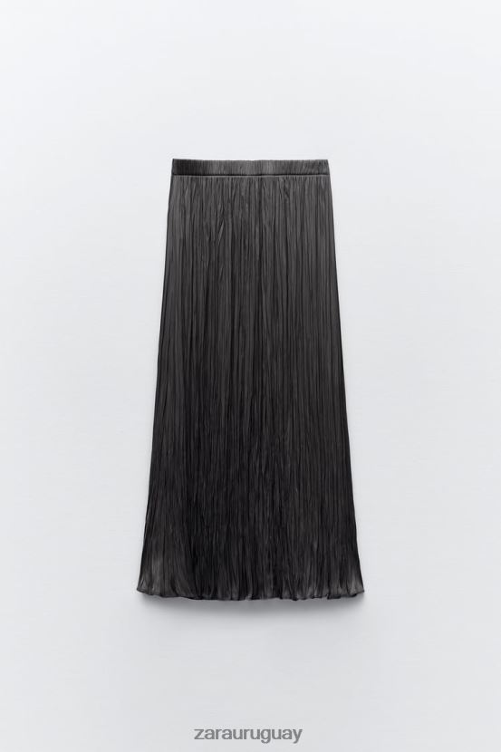 Zara falda midi plisada mujer H6RHL2657 gris ropa