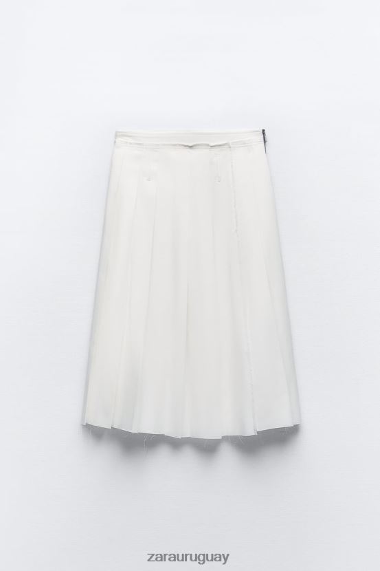 Zara falda midi plisada mujer H6RHL2718 crudo ropa