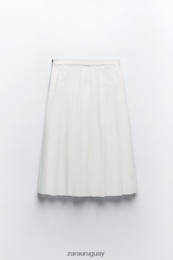 Zara falda midi plisada mujer H6RHL2718 crudo ropa