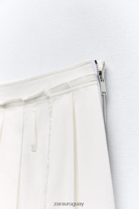 Zara falda midi plisada mujer H6RHL2718 crudo ropa
