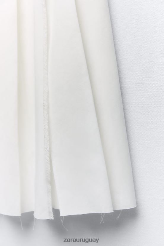 Zara falda midi plisada mujer H6RHL2718 crudo ropa