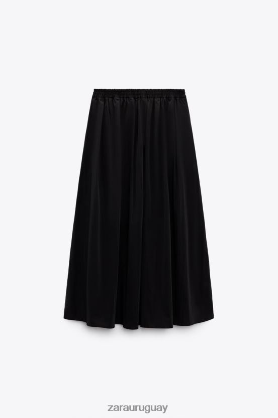 Zara falda midi voluminosa mujer H6RHL2675 negro ropa