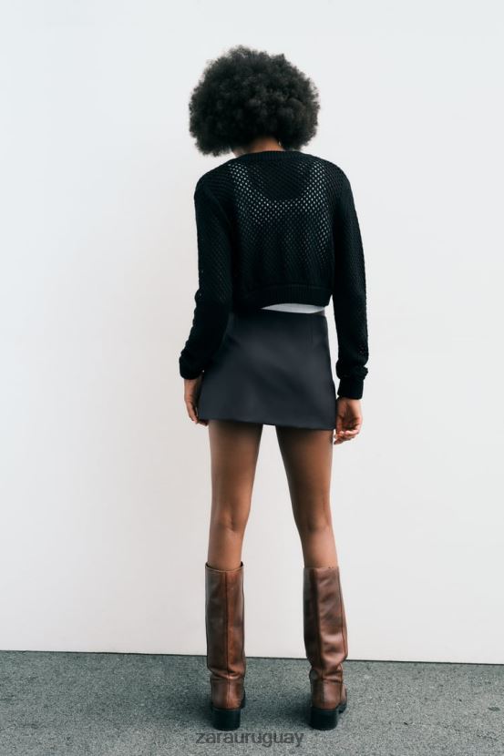 Zara falda pantalón asimétrica mujer H6RHL2528 azul petróleo ropa