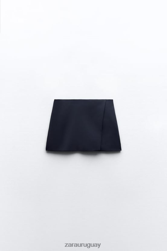 Zara falda pantalón asimétrica mujer H6RHL2528 azul petróleo ropa