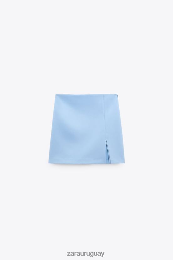 Zara falda pantalón con aberturas mujer H6RHL2536 azul claro ropa