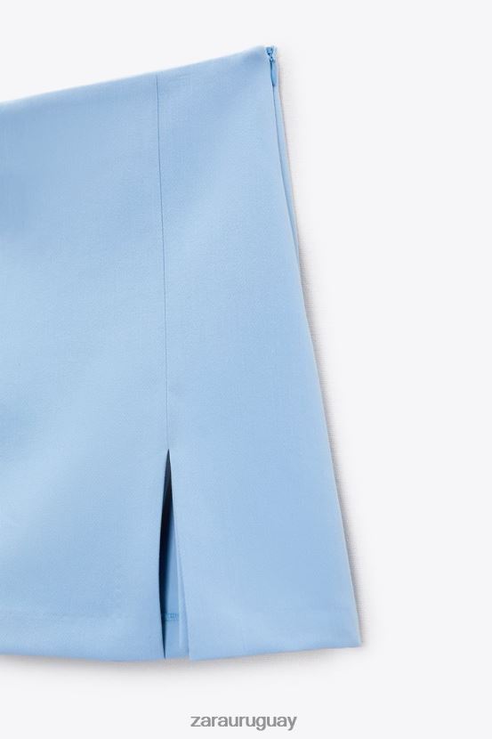 Zara falda pantalón con aberturas mujer H6RHL2536 azul claro ropa