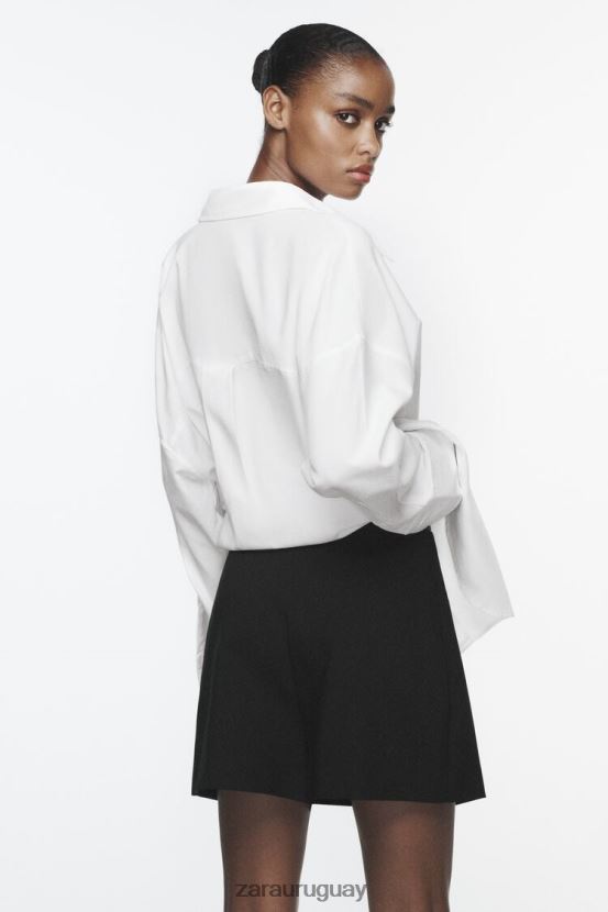 Zara falda pantalón con aberturas mujer H6RHL2588 negro ropa