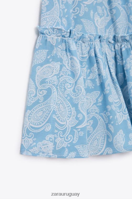 Zara falda pantalón con estampado de corazones mujer H6RHL2604 azul claro ropa