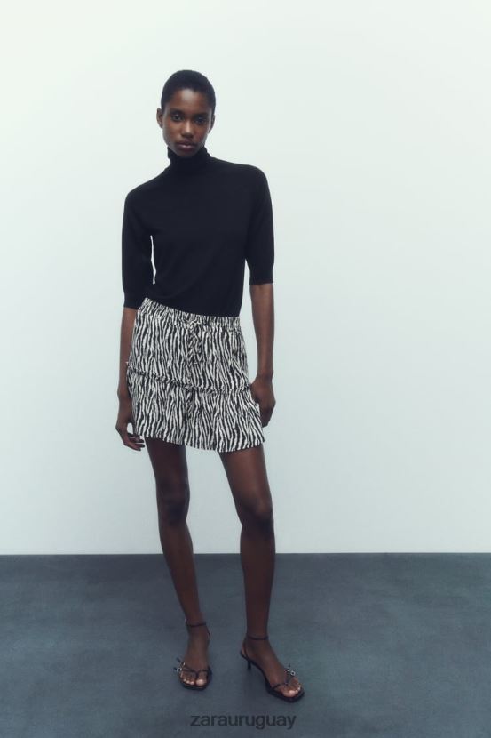 Zara falda pantalón estampada mujer H6RHL2605 cebra ropa