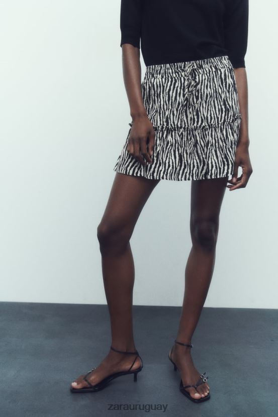 Zara falda pantalón estampada mujer H6RHL2605 cebra ropa
