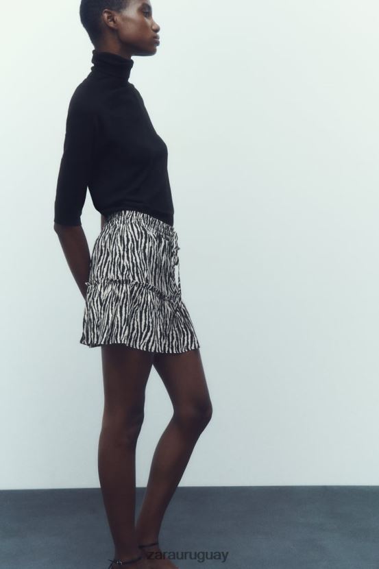 Zara falda pantalón estampada mujer H6RHL2605 cebra ropa