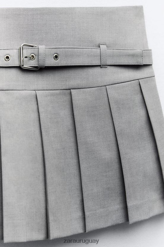 Zara falda pantalón plisada mujer H6RHL2530 marga gris ropa