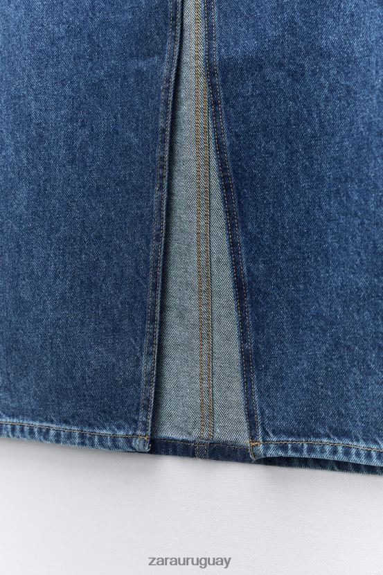 Zara falda vaquera con anilla z1975 mujer H6RHL2668 azul medio ropa
