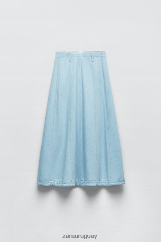 Zara falda vaquera z1975 mujer H6RHL2691 azul medio ropa