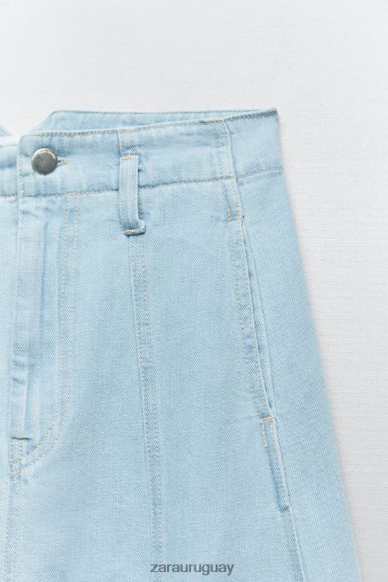 Zara falda vaquera z1975 mujer H6RHL2691 azul medio ropa