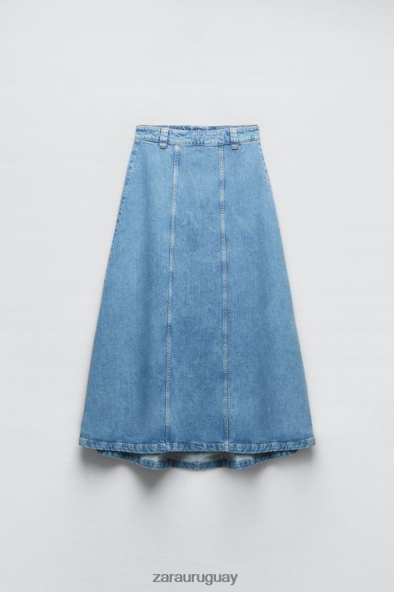 Zara falda vaquera z1975 mujer H6RHL2717 azul medio ropa