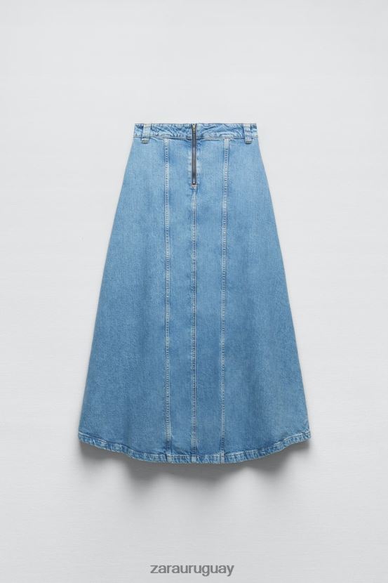 Zara falda vaquera z1975 mujer H6RHL2717 azul medio ropa