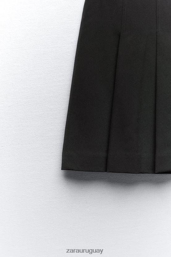 Zara minifalda con pliegues mujer H6RHL2659 negro ropa