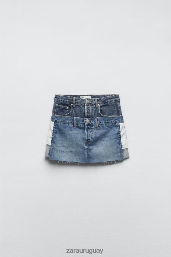 Zara minifalda denim zw mujer H6RHL2715 azul ropa