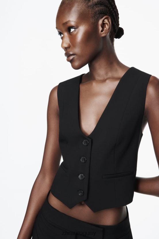 Zara culottes de cintura alta mujer H6RHL2870 negro ropa